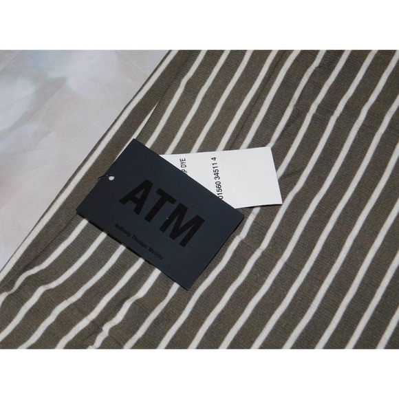 ATM Anthony Thomas Melillo NEW Women's Size L Striped Skirt Pull On Slit Skirt - Picture 3 of 8